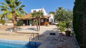 une maison avec une piscine et des palmiers dans l'établissement VILLA HOPE CALASPARRA, à Valentín
