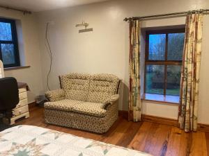 1 dormitorio con silla y ventana en Grove House Rooms, en Cork