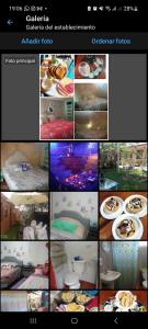 eine Collage von Fotos von Speisen auf einer Website in der Unterkunft Hostal Familiar 2.0 in Chillán