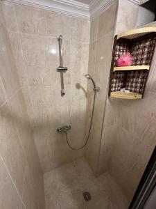 a bathroom with a shower with a shower at Sophia Studio Apart Hotel in Istanbul