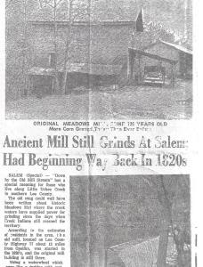 an article in a newspaper about a house at Meadows Mill House III in Salem