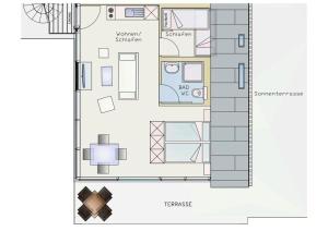 a floor plan of a house at Appartment Seeblick 4 1OG Grundbelegung 4 Pers in Elsterheide