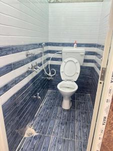 a bathroom with a toilet and a shower at Relax Zone in Patna