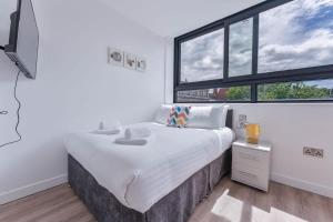 Katil atau katil-katil dalam bilik di Modern and Bright Studio in Central Sheffield