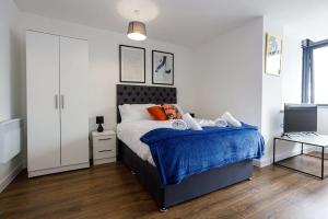 Katil atau katil-katil dalam bilik di Charming Studio Apartment in Central Liverpool