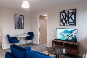 O zonă de relaxare la A Modern and Bright 1 Bed Apartment in Manchester