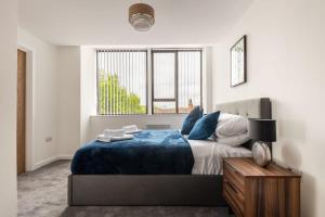 Ένα ή περισσότερα κρεβάτια σε δωμάτιο στο Modern 1 Bed Apartment in Central Retford
