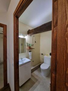 a bathroom with a toilet and a sink at Lanchas de La Vera in Madrigal de la Vera