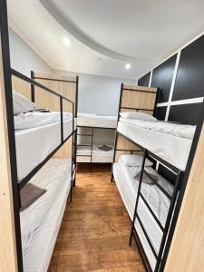 um quarto com três beliches num quarto em Like Hostel em Chisinau