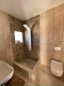 Kupatilo u objektu Ligaria Stone Maisonette Gem in Folegandros Heart