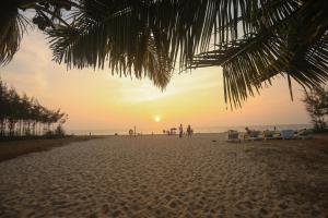 a group of people on the beach at sunset at Marari Beach Resort Alleppey - A CGH Earth Experience in Alleppey