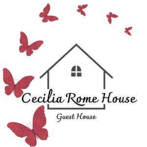 un grupo de mariposas volando alrededor de una casa de huéspedes en Cecilia Rome House, en Roma