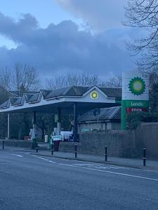 a gas station on the side of a road at Beautiful 2-Bed Apartment in Aberdeen in Aberdeen