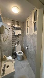 La salle de bains est pourvue de toilettes et d'un lavabo. dans l'établissement Chez Bore Butique Hotel, à Istanbul