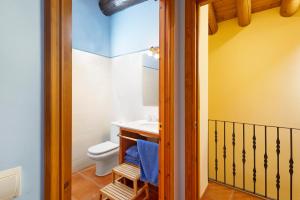 a bathroom with a sink and a toilet at Mas Cal Gintó in Das