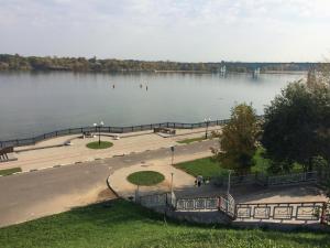 a view of a body of water with a park at Stars Hostel in Yaroslavl