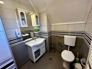 a bathroom with a white sink and a toilet at Holiday Home Krajina II in Vlasic