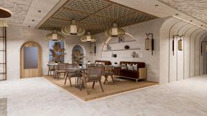 a restaurant with tables and chairs in a room at RENEX HOTELS in Antalya
