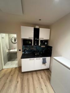 Kuchyň nebo kuchyňský kout v ubytování RMI1 - Apartment für Urlauber, Monteure - mit AC und Infrarotheizung