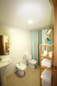 La salle de bains est pourvue de toilettes et d'un lavabo. dans l'établissement Apartamento Labegain 1, à Sestao