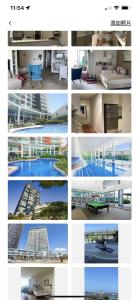 a collage of different pictures of a building at Amazing water view class large holiday home in Gold Coast