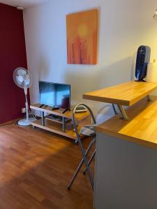 TV i/ili multimedijalni sistem u objektu Appartement tranquille Sitges 5km