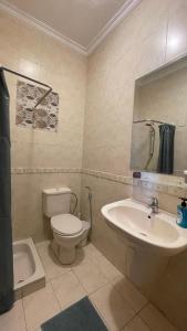 a bathroom with a toilet and a sink at Abdoun Apartment in Amman