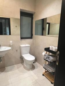 a bathroom with a toilet and a sink at Luxury 3-bedroom apartment in St Julians in St. Julianʼs
