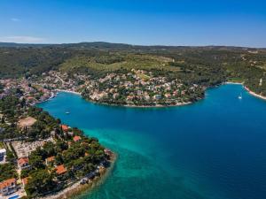 uma vista aérea de uma pequena ilha na água em Ferienhaus für 16 Personen in Splitska, Dalmatien Mitteldalmatien em Splitska