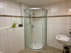Ένα μπάνιο στο Ferienwohnung Am Berg +7 φωτογραφίες