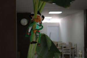 a green plant with a toy on top of it at Hotel Quebrachales in San Salvador de Jujuy