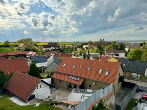 an aerial view of a town with houses at Byt apartman 2rooms 76m2 all new in Prague