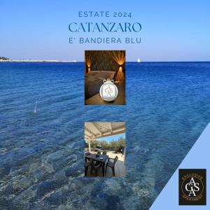 a collage of photos of the ocean with a clock at AGAS Exclusive Apartment in Catanzaro