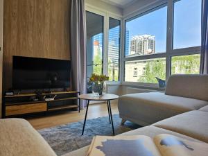 TV a/nebo společenská místnost v ubytování URBAN APARTMENTS PREMIUM, Opolska 10 No 21, Free Garage, Self Check-in