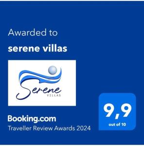 zrzut ekranu z logo sentinel renewwards w obiekcie serene villas w Jerapetrze