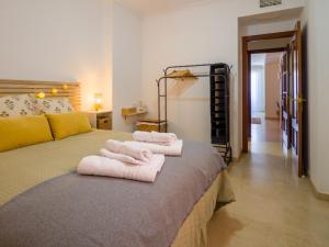 1 Schlafzimmer mit 2 Handtüchern auf einem Bett in der Unterkunft El descanso de Wallada - Tranquilidad y Confort in Córdoba