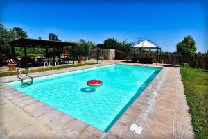 una piscina con frisbee in acqua di Ferienhaus für 20 Personen in Cortona, Trasimenischer See a Cortona