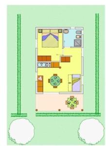 un dibujo de un plano del suelo de una casa en Chalet - b57732, en San Felice del Benaco