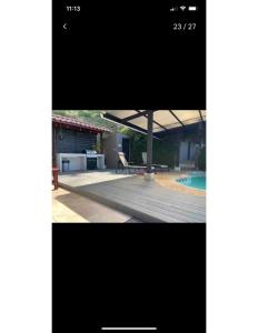 a picture of a house with a patio and a pool at Villa Del Mar 2 Spectacular ocean view! in Dominical