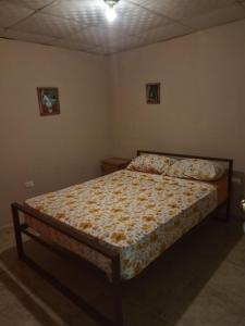 1 dormitorio con 1 cama en una habitación en Joe's Layover Hostel Boquete en Boquete