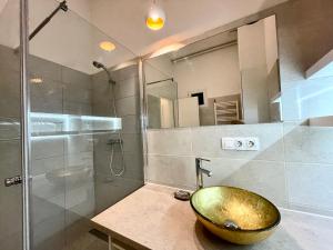 ブダペストにあるDaisy Apartments in the inner cityのバスルーム(洗面台、シャワー付)