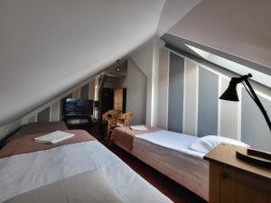 Posteľ alebo postele v izbe v ubytovaní Apartamenty Amadeus