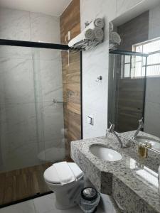 Koupelna v ubytování Hotel Minorus