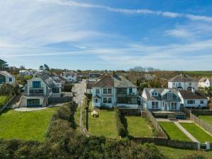 an aerial view of a residential neighborhood with houses at Lundy House in Port Isaac