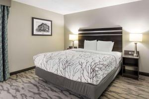 a bed in a hotel room with two lamps at Best Western Plus Knoxville Cedar Bluff in Knoxville