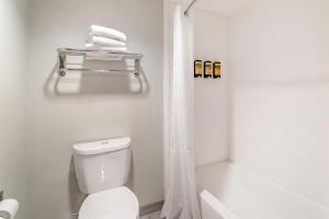 a white bathroom with a toilet and a shower at Best Western Plus Knoxville Cedar Bluff in Knoxville