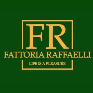 un logo verde e oro con le parole fathoria reforiato di Fattoria Raffaelli a Colle Farnese