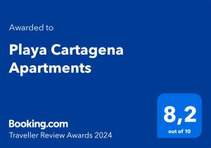 Sertifikatas, apdovanojimas, ženklas ar kitas apgyvendinimo įstaigoje Playa Cartagena Apartments matomas dokumentas