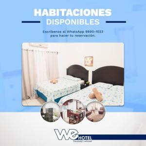 a flyer for a bedroom with two beds at WE Hotel Apartments in La Lima