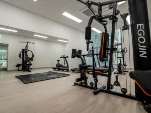 Fitness centrum a/nebo fitness zařízení v ubytování Golden Planet Hotel-Pyeongtaek Godeck